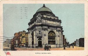 Buffalo New York~Buffalo Savings Bank~People Xing Street~1910 American Pc #3219