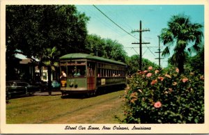 Vtg New Orleans Louisiana LA Street Car Scene View 1950s Postcard