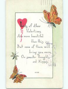 Pre-Linen valentine BEAUTIFUL BUTTERFLIES FLYING AROUND k9951