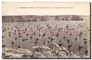 Postcard Old Camaret sur Mer fishing boats in Anchorage in Cove Penhir