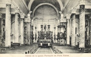 chile, PUNTA ARENAS, Interior de la Iglesia Parroquial, Church (1910s) Postcard