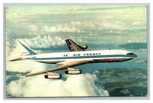 Vintage 1960's Advertising  Postcard Air France Boeing 707 Airplane