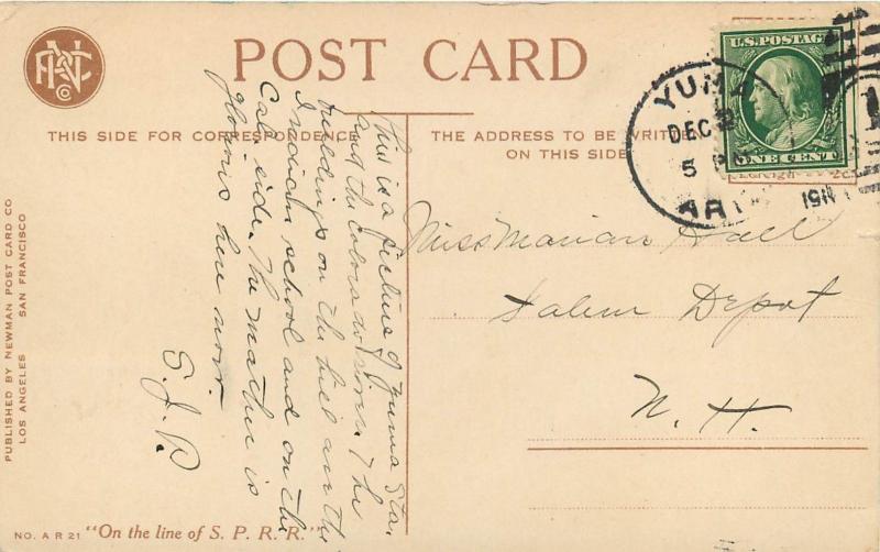 The Sunset Express (Train) At Yuma, AZ Divided Back Postcard. Postmarked