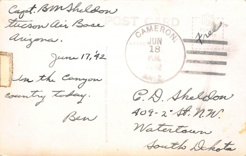 CAMERON, ARIZONA CAMERON TRADING POST  RPPC REAL PHOTO POSTCARD