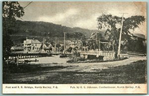 Foot Railroad Bridge North Hatley Quebec Canada DB UNP  Postcard EJ Johnson F12