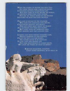 Postcard Crazy Horse Memorial, Black Hills, Crazy Horse, South Dakota