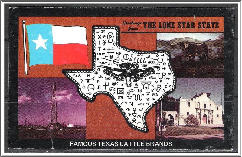 Texas, Greetings Famous Cattle Brands - [TX-026]