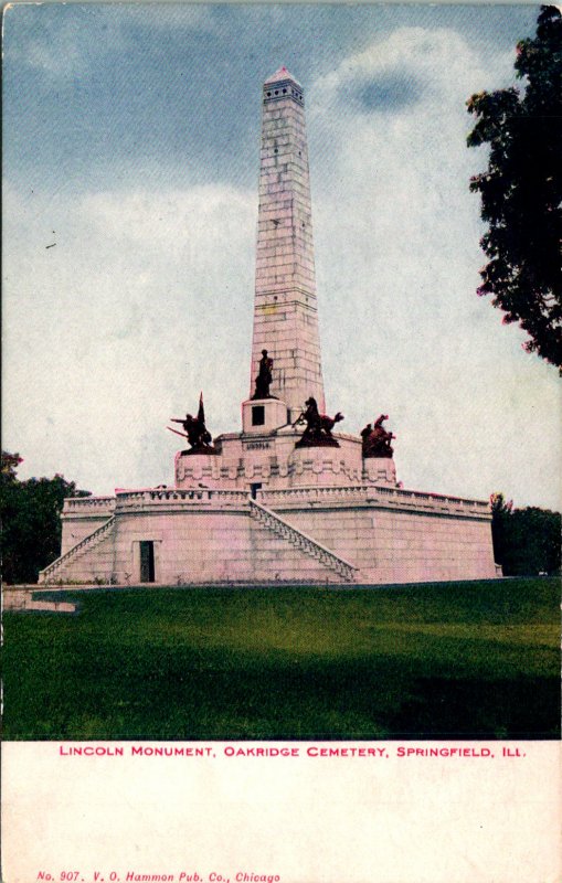 Springfield IL Lincoln Memorial Oakridge Cemetery Postcard unused (13864)