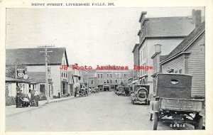 ME, Livermore Falls, Maine, Depot Street, Business Area, 1938 PM, No 26316 