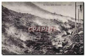 Old Postcard The Volcano lava sulla ferravia Cook 1895