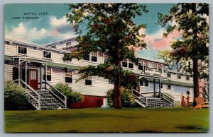 Postcard Arkansas c1940s Service Club Camp Robinson Cafe Library US Army Linen