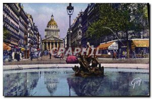 Modern Postcard Paris and Its Wonders and Rue Soufflot the Pantheon