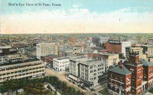 Birdseye View El Paso Texas 1921 Photochrome Teich postcard 7464