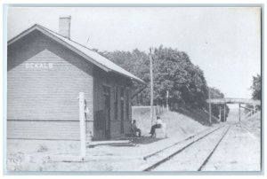 c1960's Ockalb Iowa IA Railroad Vintage Train Depot Station RPPC Photo Postcard