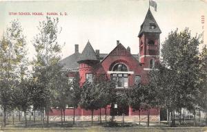 A41/ Huron South Dakota SD Postcard c1910 Utah School House Building