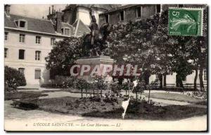 Old Postcard School of Saint Cyr Marceau court