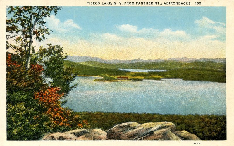 NY - Adirondacks. Piseco Lake from Panther Mountain