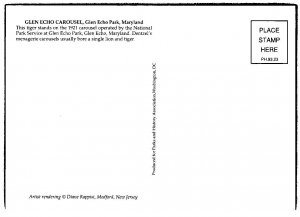 Glen Echo   Carousel  Horse  Maryland  Postcard