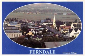 2~4X6 Postcards FERNDALE, CA California STREET SCENE~Gazebo & BIRD'S EYE VIEW