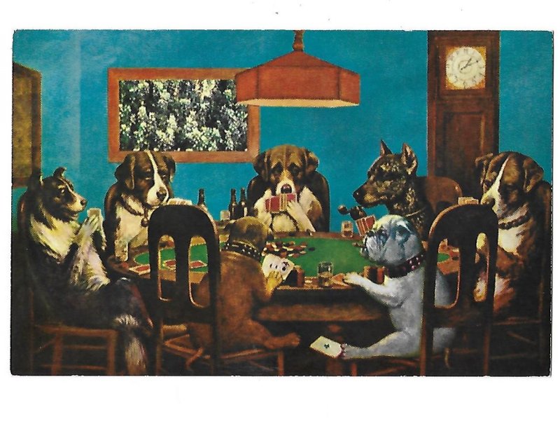 Seven Dogs Playing Poker Lots of Humour in the Details