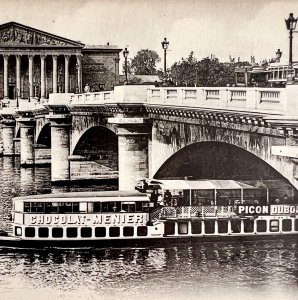 Paris France Chamber Of Deputies Concord River Boat 1910s Postcard PCBG12A
