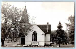 Mora Minnesota MN Postcard RPPC Photo First Presbyterian Church c1940's Vintage