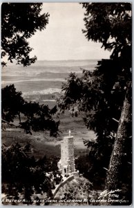 A Vista Will Rogers Shrine Cheyenne Mt. Colorado CO Real Photo RPPC Postcard