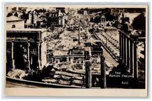 c1910's View Of The Roman Forum Rome Italy USS Pittsburgh RPPC Photo Postcard