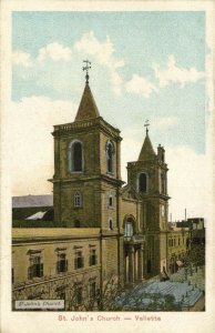 malta, VALLETTA, St. John's Church (1899) Postcard