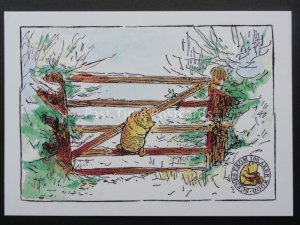 Winnie the Pooh THE FIELD GATE Postcard c1980's Disney / Reflex Marketing PC847