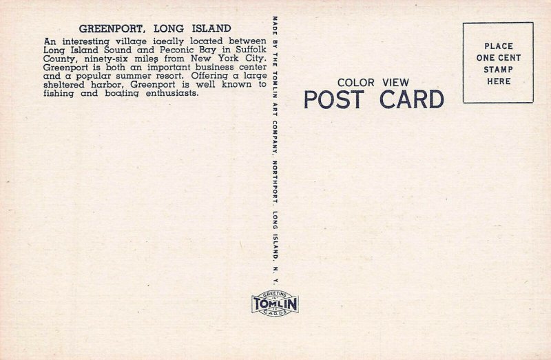 Greenport School, Greenport, Long Island, New York, Early Linen Postcard, Unused