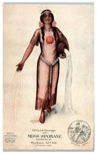 1912 Official Design of Miss Spokane, by Eleanor Gaddis Postcard