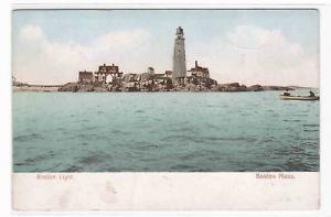 Boston Light Lighthouse Boston Massachusetts 1905c postcard