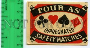 500258 FOUR AS card suits Vintage match label