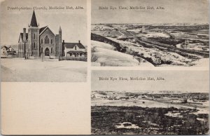 Medicine Hat Alberta Multiview Birdseye Presbyterian Church Unused Postcard E93