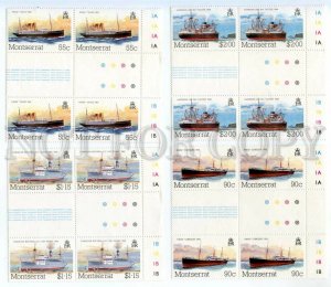 501360 MONTSERRAT 1984 year block of four stamps set SHIPS