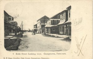 british guiana, Guyana, Demerara, GEORGETOWN, Robb Street (1906) Postcard