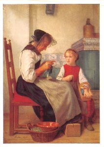 Grossmutter und Enkelin by Albert Anker Collection d'Art Suisse Unused