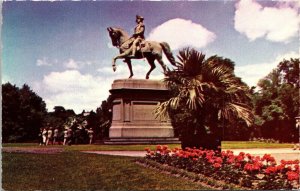 George Washington Monument Public Garden Boston Massachusetts MA VTG Postcard 