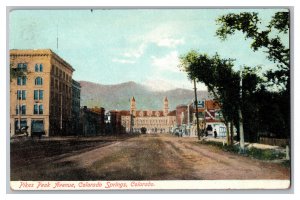 Pikes Peak Avenue Colorado Springs Colorado Postcard