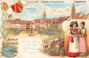 Advertising Chocolat Suchard France Strassburg Strasbourg Ethnic postcard B977
