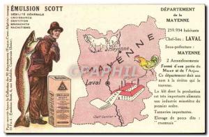 Postcard Old Scott Emulsion Department Mayenne Laval Rooster