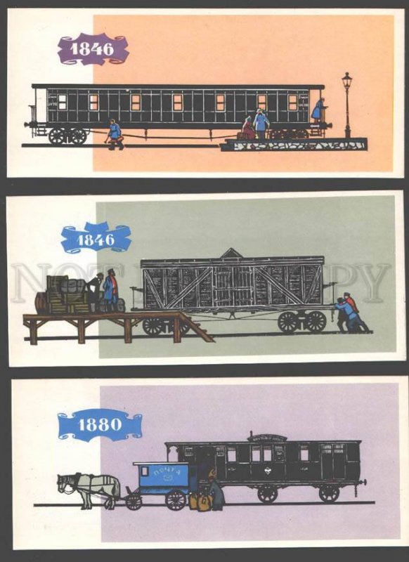 091510 Railway & TRAINS Collection of 24 russian postcards
