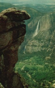 Vintage Postcard Yosemite National Park Overhanging Rock Glacier California CA