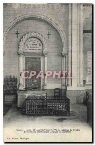 Old Postcard Vendee St Laurent sur Sevre Interior of the Church Shrine of Ble...
