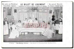 Old Postcard The Theater tickets Accommodation At Madame Heloise The toast of...
