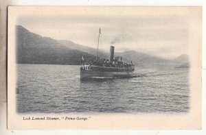 P3211 old postcard loch lomond steamer on its way, prince george scotland