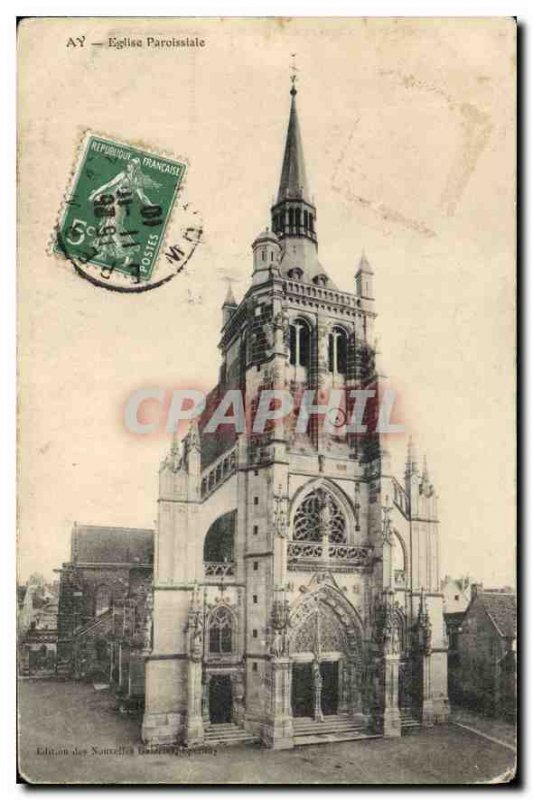 Postcard Old Parish Church Ay