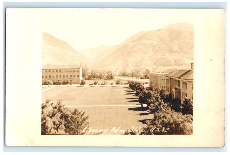 Library Utah State Agricultural College Usac Real Photo RPPC Postcard Fr16