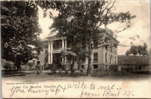 Vtg 1905 City Hospital Titusville Pennsylvania PA Postcard